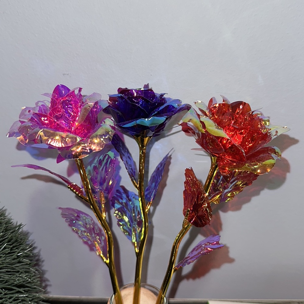 Golden Rose Forever Rose Decoration Pink Flower